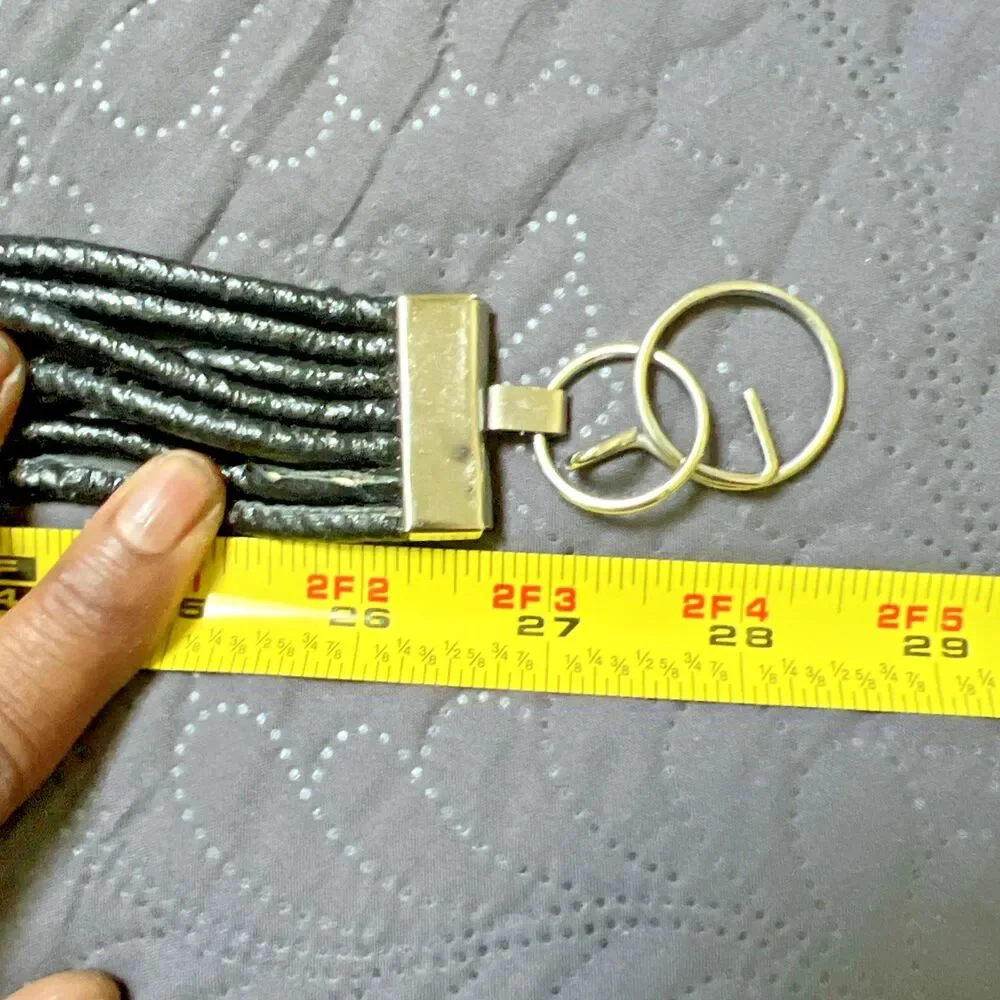 Vintage Boho Multi Strand Leather Belt Bronze Beaded Statement Festival Waist